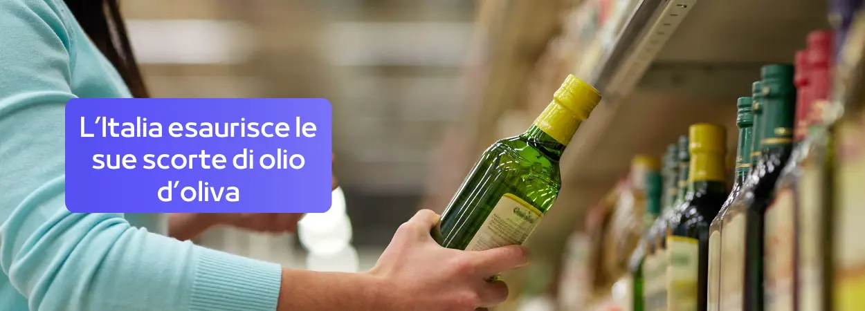 L’Italia esaurisce le sue scorte di olio d’oliva