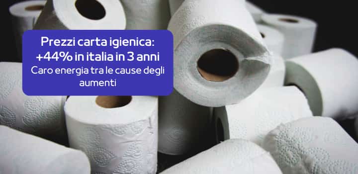 Prezzo carta igienica a +44% in Italia: tra le cause il caro energia