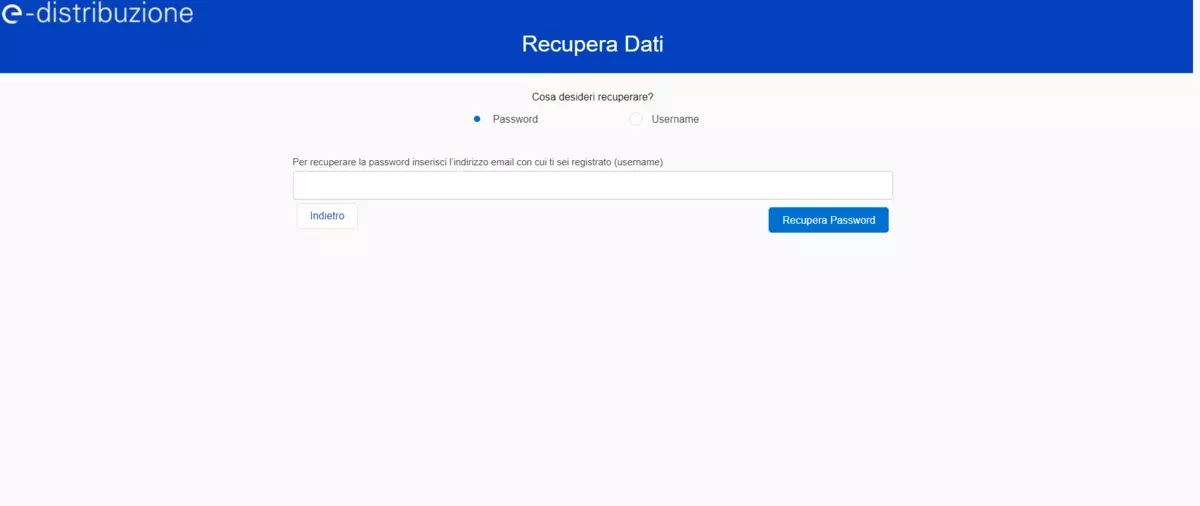 Portale Produttori Enel recupero credenziali login