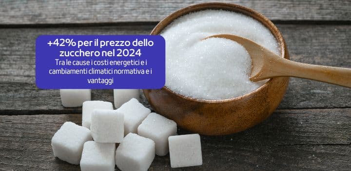 +42% per il prezzo dello zucchero nel 2024: tra le cause i costi energetici e i cambiamenti climatici